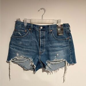Levi’s NWT 501 Premium Original Jean Cutoff Denim Shorts Raw Hem Size 32